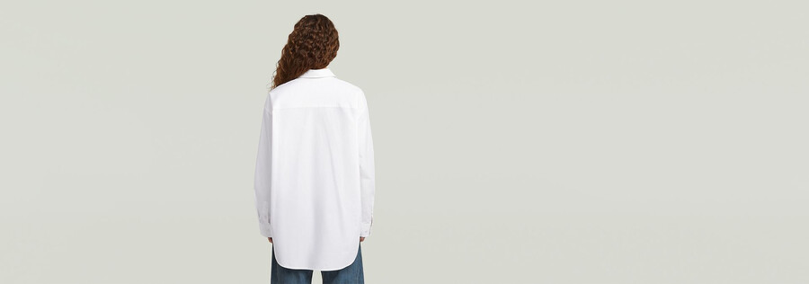 chemise oversize zippée en popeline