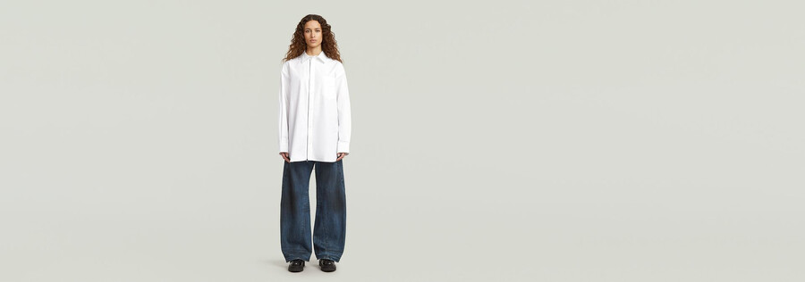 chemise oversize zippée en popeline