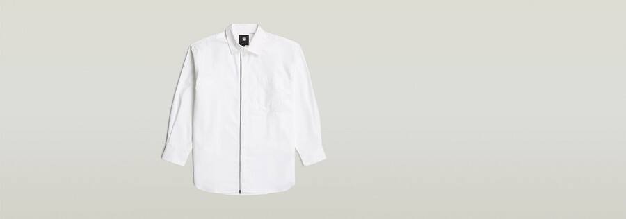 chemise oversize zippée en popeline