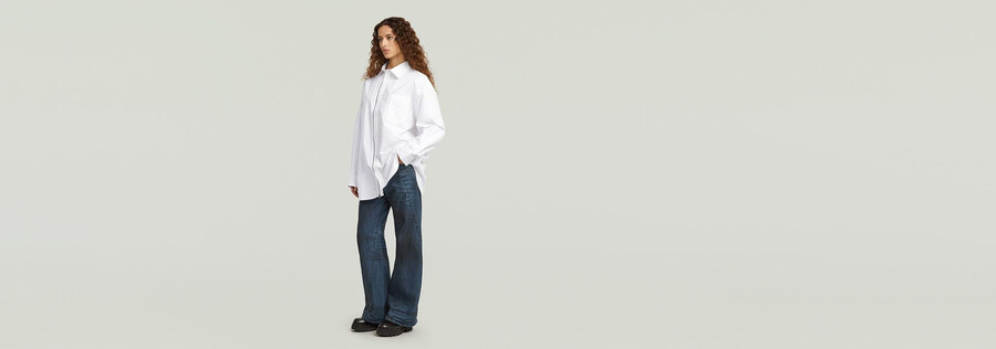 chemise oversize zippée en popeline