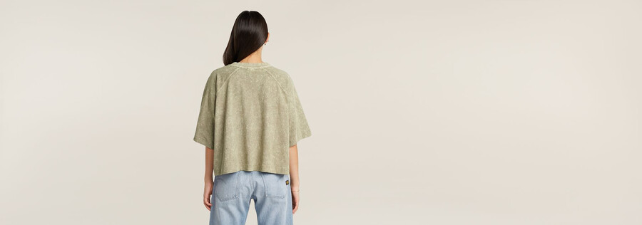 t-shirt oversize délavé à logos multiples