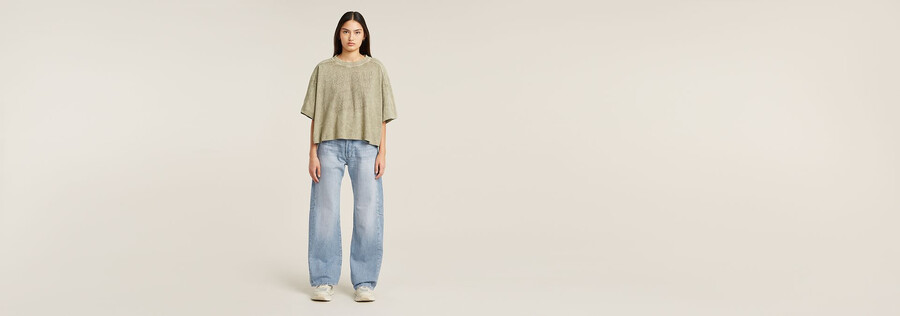 t-shirt oversize délavé à logos multiples