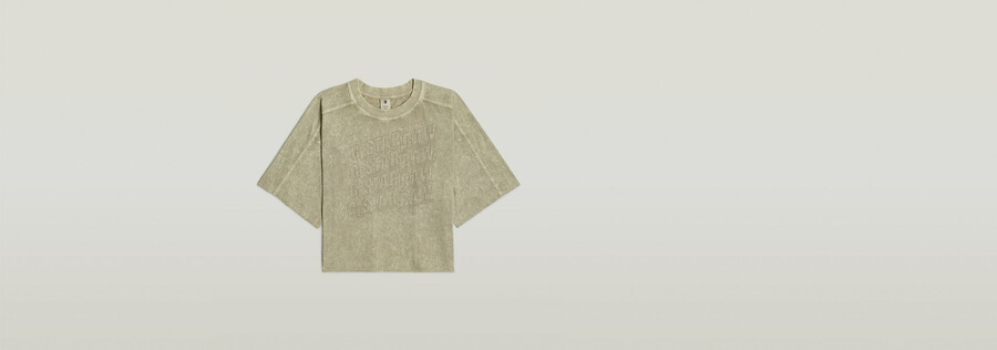 t-shirt oversize délavé à logos multiples