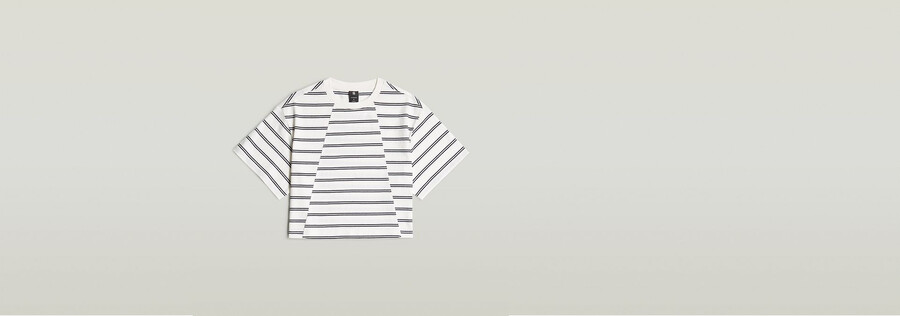t-shirt à rayures trapèze et coupe carrée