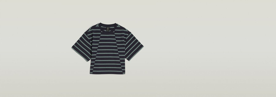 t-shirt à rayures carrées en a