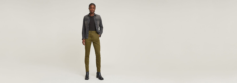 pantalon skinny taille haute soudé