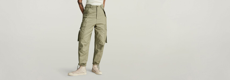 pantalon cargo court à cordon de serrage