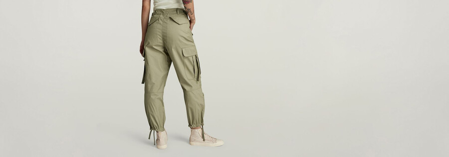 pantalon cargo court à cordon de serrage