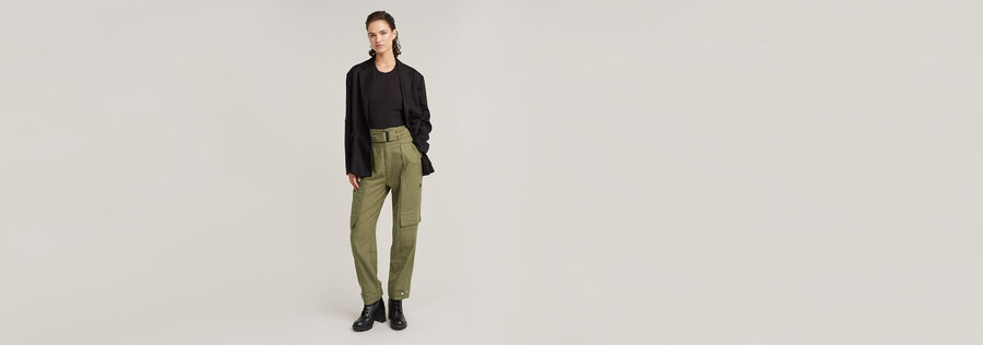 pantalon taille haute en papier