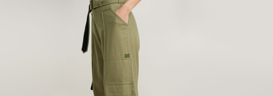 pantalon taille haute en papier
