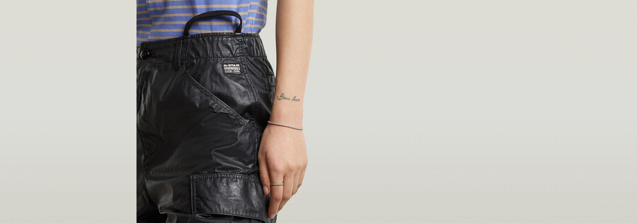 pantalon cargo court à cordon de serrage