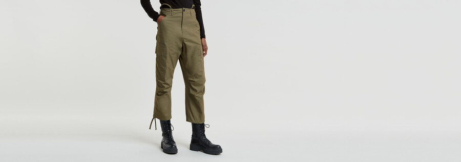 pantalon cargo court à cordon de serrage