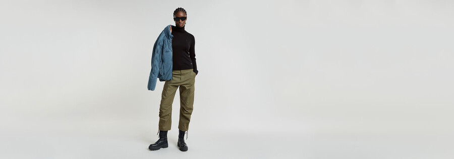 pantalon cargo court à cordon de serrage