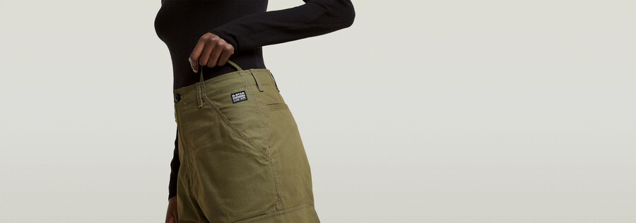 pantalon cargo court à cordon de serrage