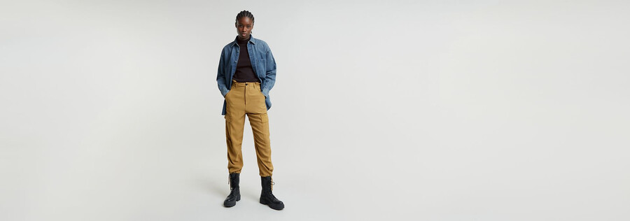 pantalon cargo court à cordon de serrage
