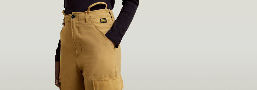 pantalon cargo court à cordon de serrage