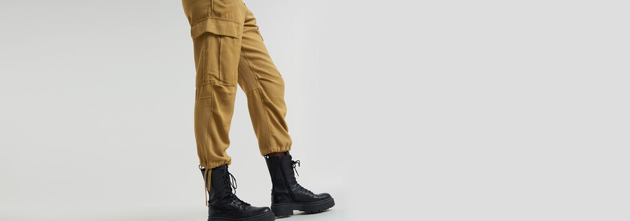 pantalon cargo court à cordon de serrage