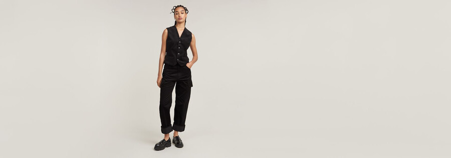 pantalon cargo en velours côtelé 3d boyfriend