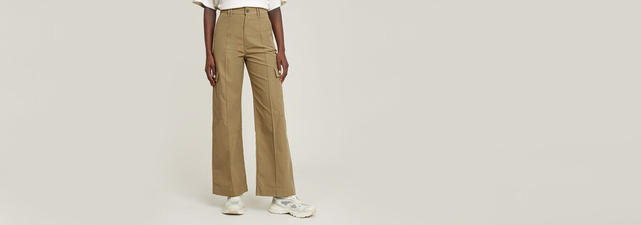 pantalon cargo taille haute