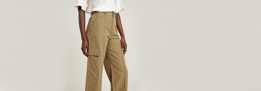 pantalon cargo taille haute