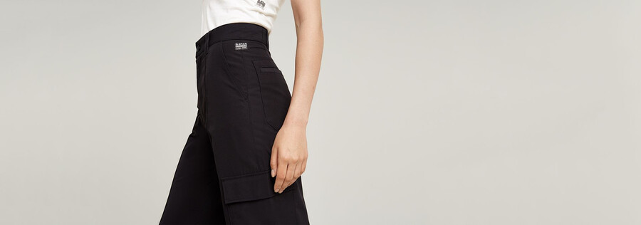 pantalon cargo taille haute