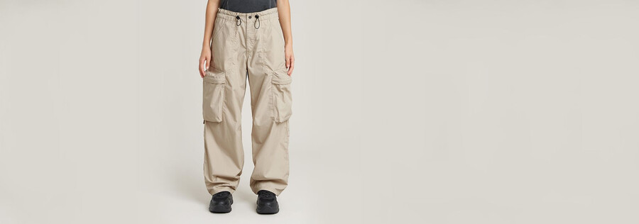 pantalon cargo taille haute à ballon
