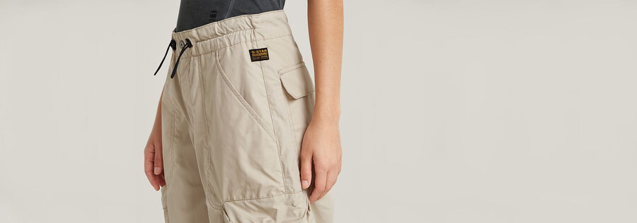 pantalon cargo taille haute à ballon