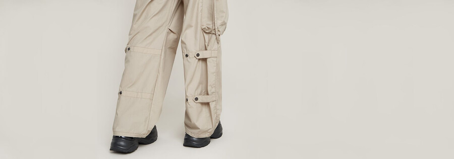 pantalon cargo taille haute à ballon
