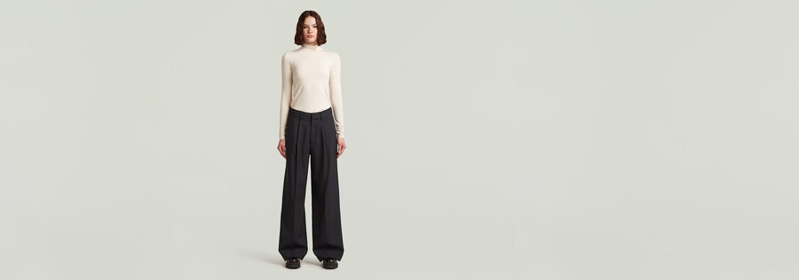 pantalon fluide à jambes larges