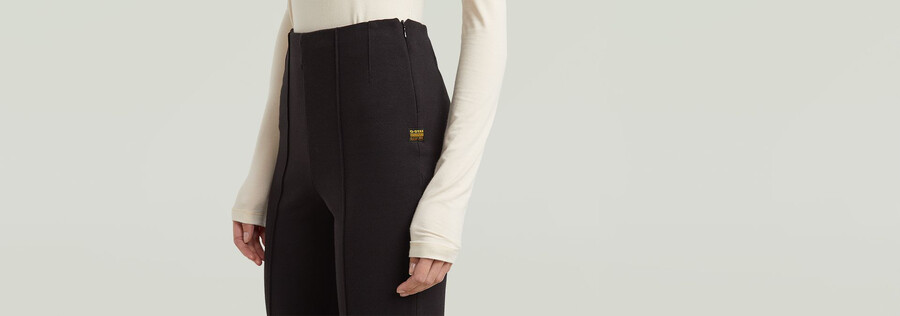 legging de motard à fermeture éclair