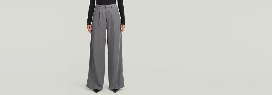 pantalon fluide à jambes larges