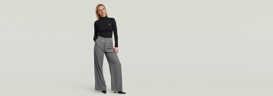 pantalon fluide à jambes larges