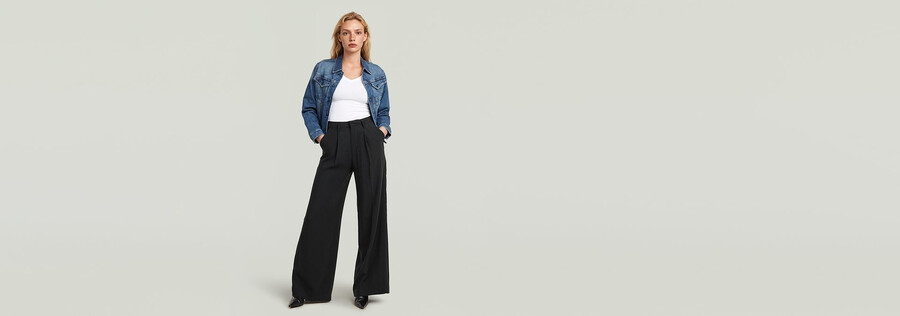 pantalon fluide à jambes larges