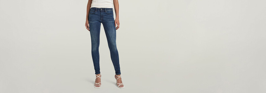 jean skinny taille mi-haute à fermeture éclair midge