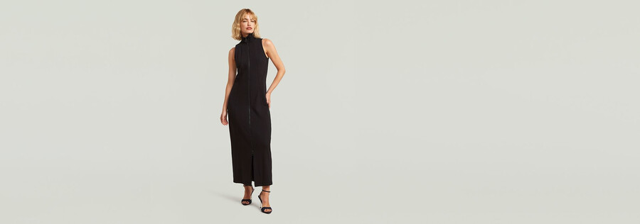 robe cintrée à fermeture éclair intégrale