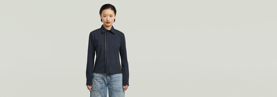 chemise slim zippée