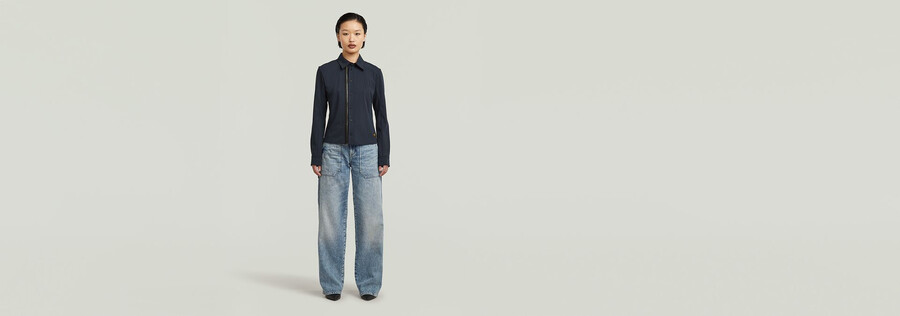 chemise slim zippée
