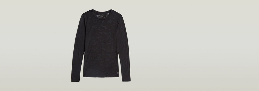 haut slim en dentelle fine aop