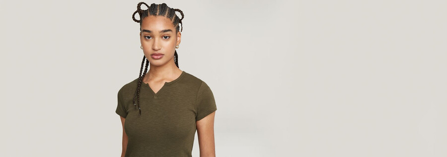 haut slim à micro-patte de boutonnage