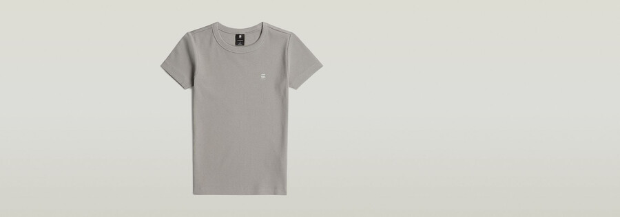 t-shirt à manches courtes côtelées