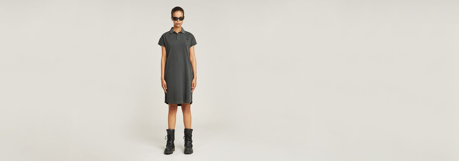 robe polo à détails de couture