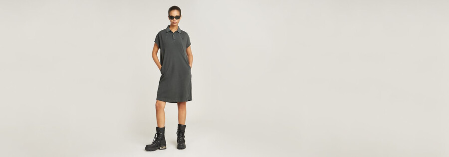 robe polo à détails de couture