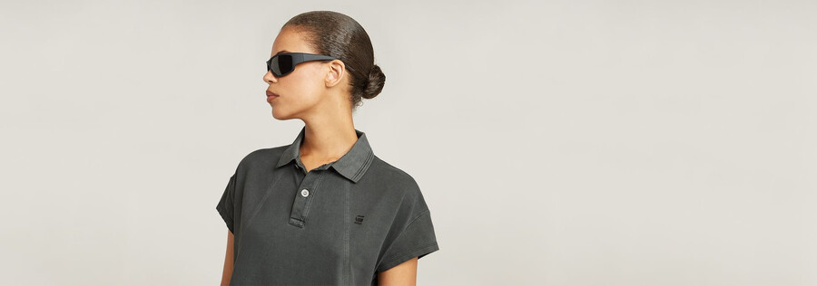 robe polo à détails de couture