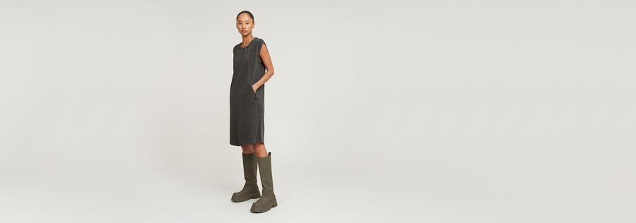 robe ample surteinte à détails de couture
