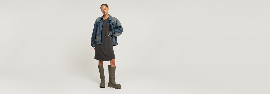 robe ample surteinte à détails de couture