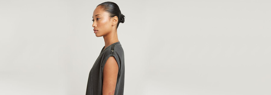 robe ample surteinte à détails de couture