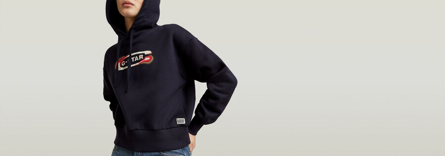 sweat à capuche ample old skool logo