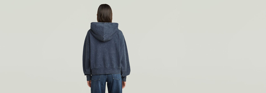 pull à capuche délavé à coupe trapèze