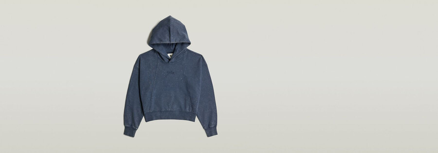 pull à capuche délavé à coupe trapèze