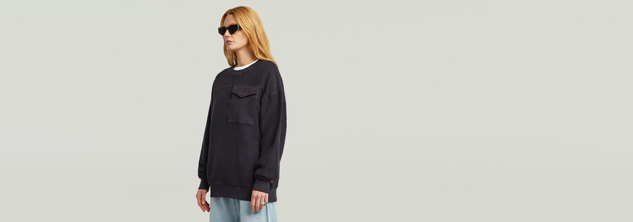 pull oversize à poches mélangées